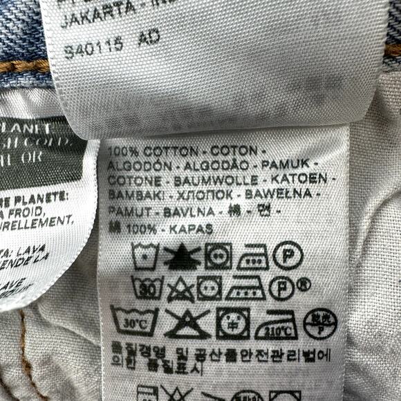 Levi's 501 Jean Shorts Cut Off Light Wash Distressed Mid Rise Button Blue 31" - Picture 3 of 6